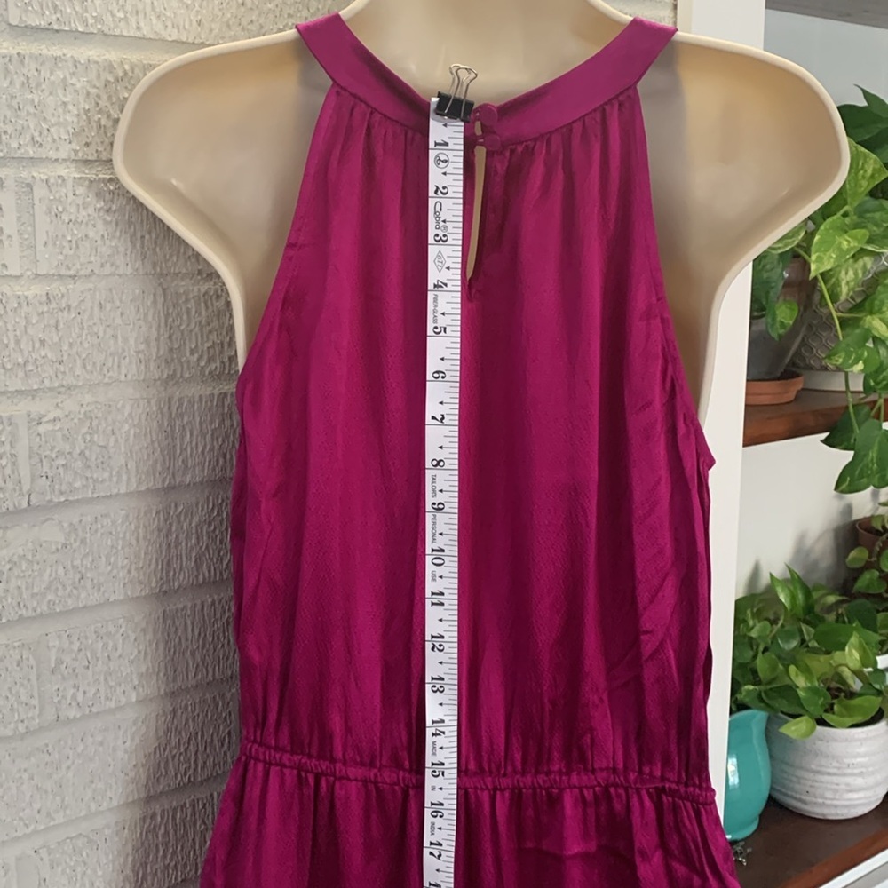 Rebecca Taylor Silk Fuchsia Size 6 Sleeveless Dress Ruffle Detail Pockets EUC - Picture 5 of 14